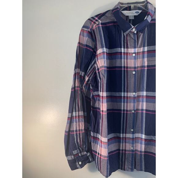 OLD NAVY Women’s Plaid Button Down Casual Long Sleeve Shirt / Size: XL - Picture 4 of 5
